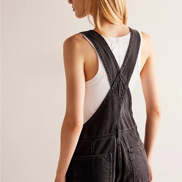 Free People We The Free Ziggy Shortalls size XS mineral Black - Picture 2 of 5
